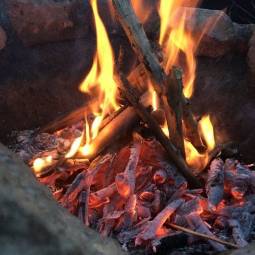 campfire ablaze