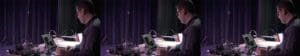 If Robots Could Dance Collaborator live drawing on stage